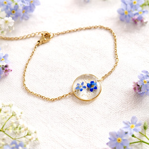 Bransoletka z prawdziwymi niezapominajkami Dla Mamy