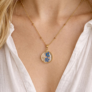 Naszyjnik z prawdziwymi niezapominajkami Dla Mamy