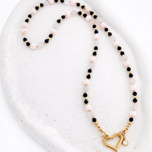 Naszyjnik Moc kobiecości - Czarny turmalin, różowy kwarc