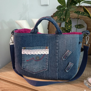 Torebka damska jeansowa na ramię i do ręki