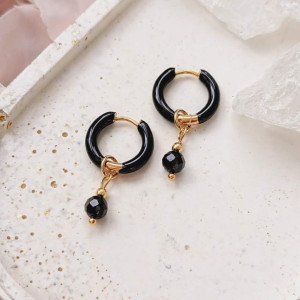 Kolczyki Esencja spokoju - Czarny turmalin