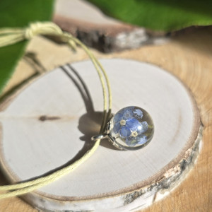 Bransoletka z kwiatami niezapominajkami regulowana