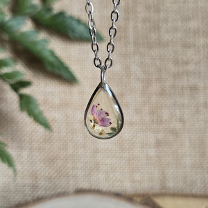 Srebrna zawieszka srebrny wisiorek kwiat różowy