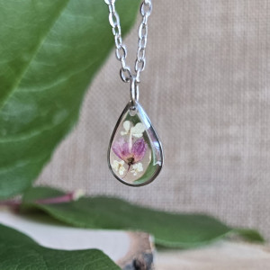 Srebrna zawieszka srebrny wisiorek kwiat różowy