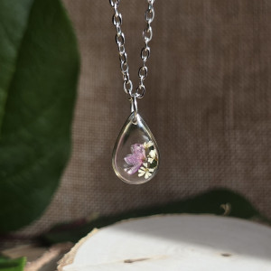 Srebrna zawieszka srebrny wisiorek kwiat różowy