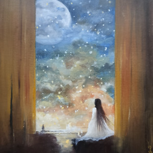 Oczekiwanie, obraz olejny