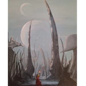 W Księżycową Jasną Noc, obraz olejny