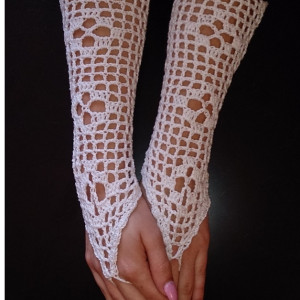 Koronkowe mitenki ślubne