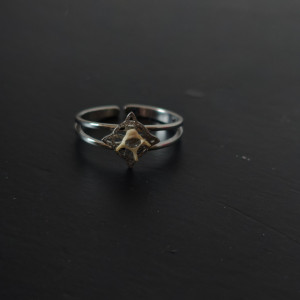 Pierścionek koniczyna marokańska z kręgiem gryzonia