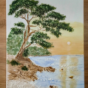 OBRAZ STRUKTURALNY 3D Z DEDYKACJĄ - "BLASKU BRZEG" - GOTOWY POMYSŁ NA SPERSONALIZOWANY PREZENT