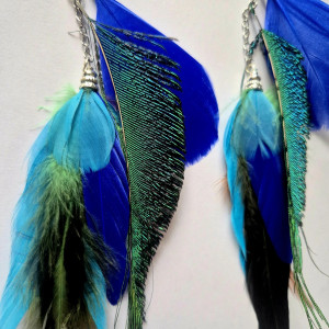 Kolczyki  długie pióra