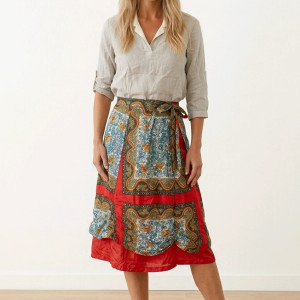 Spódnica kolorowa w kwiaty