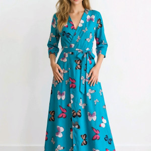 Sukienka niebieska w motyle