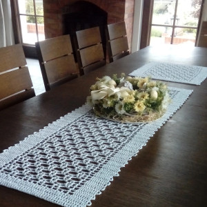 Bieżnik i serweta Modern White