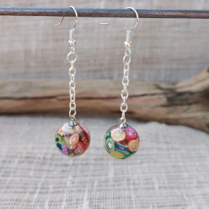 Kolczyki Owocowa Mozaika – ręcznie robione z żywicy