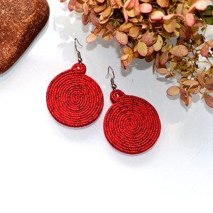 Czerwone Kolczyki Sutasz Koła Twisted Stal Chirurgiczna