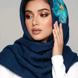 Komin wełniany merino granat