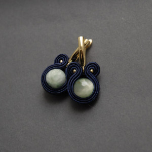 kolczyki sutasz z angelitem pawim