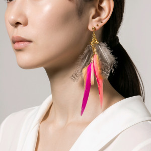 Kolczyki  długie pióra