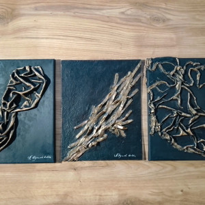 TRYPTYK RELIEF ŚCIENNY - MALARSTWO RZEŹBIARSKIE - 3 w cenie 2szt.