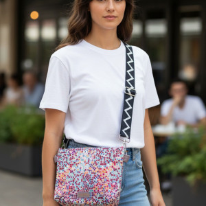 Żakardowa kolorowa kopertówka