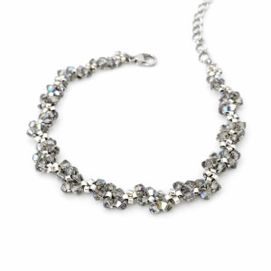 Delikatna bransoletka "Black Diamond" z kryształów Preciosa