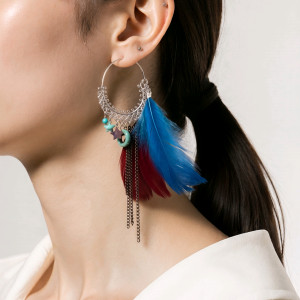 Kolczyki  długie pióra