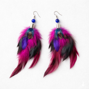 Kolczyki  długie pióra