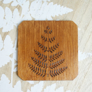 podkładka pod kubek z paprocią