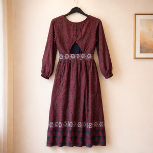 Sukienka brązowa etniczna