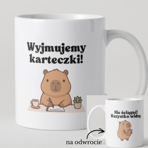 śmieszny zabawny kubek dla nauczyciela z kapibarą na prezent dzień nauczyciela zakończenie roku