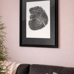 Unikatowy Obraz Botaniczny w Ramie 30x40cm. Monotypia Plaster Drzewa