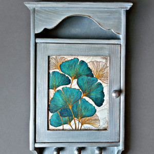 Drewniana skrzynka na klucze, "Miłorząb"