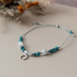 Bransoletka z księżycem ✧ apatyt i kamień księżycowy