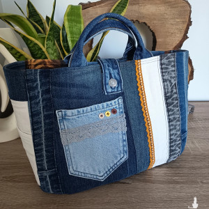Torebka jeansowa damska do ręki duża