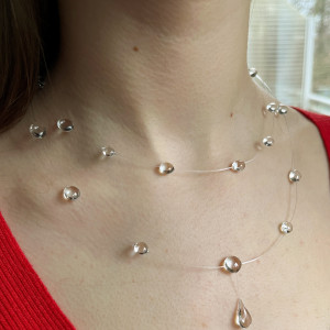 Naszyjnik z żywicy epoksydowej "krople wody"