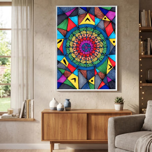 17. MANDALA WOJNA - rysunek, plakat.