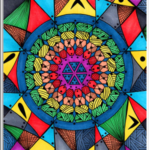 17. MANDALA WOJNA - rysunek, plakat.