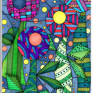 19. ROBO-KWIATKI - rysunek, plakat.