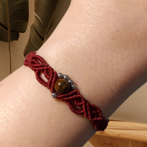 Bransoletka mikro makrama z Tiger's Eye