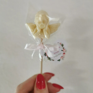 Lizak aniołek (kremowy) - podziękowanie dla gości