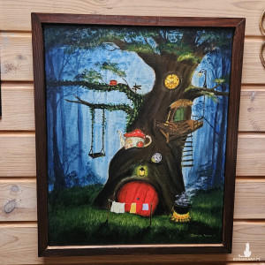 stare drzewo w magicznym lesie bajkowy obraz