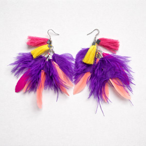 Kolczyki  długie pióra