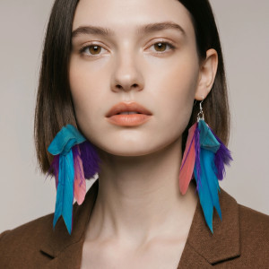 Kolczyki  długie pióra