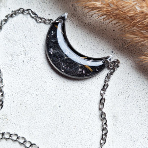 Bransoletka z żywicy księżyc z nasionami dmuchawca