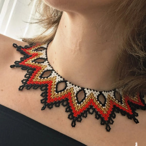 Śliczny naszyjnik- "Zachód słońca "