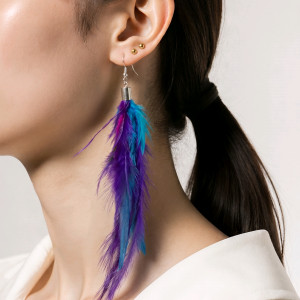 Kolczyki  długie pióra