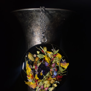 Duży wisior wielokolorowe rośliny