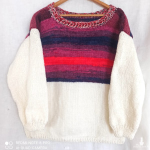 Sweter kolorowy oversize całoroczny