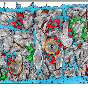 55. KROPLA DRĄŻY SKAŁĘ - rysunek, plakat.